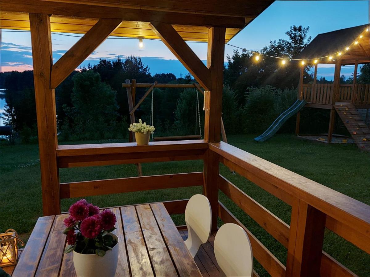 Domek Z Kominkiem Nad Jeziorem Z Jacuzzi Ogrodowym Sumowo (Sejny) Exterior foto
