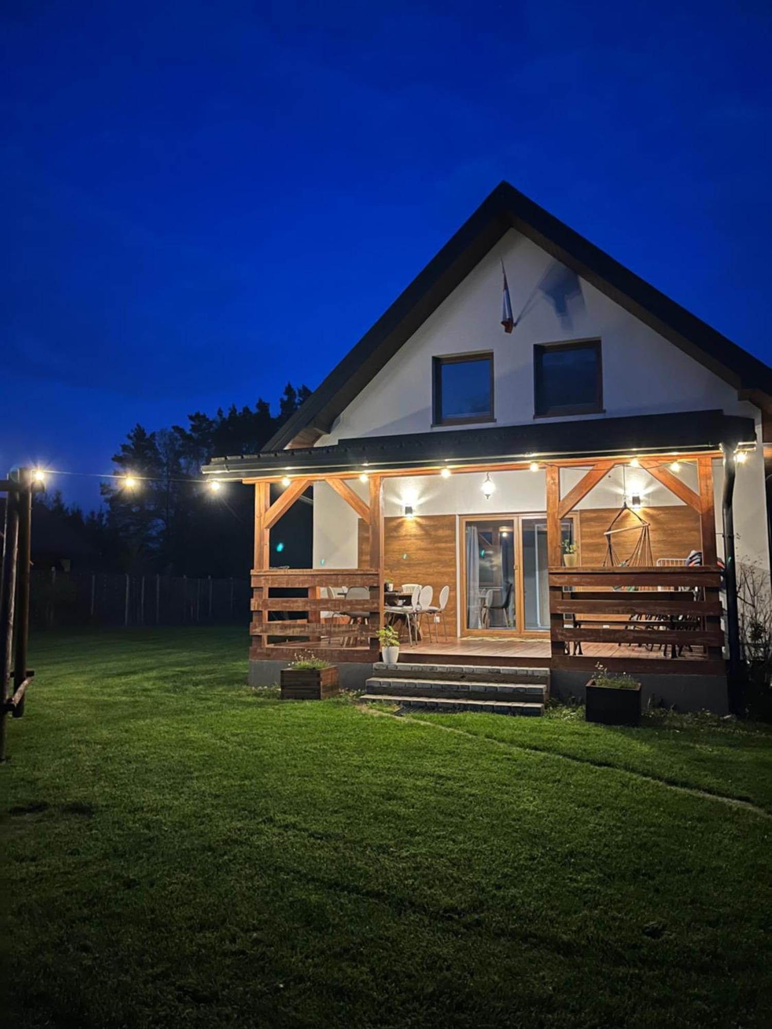 Domek Z Kominkiem Nad Jeziorem Z Jacuzzi Ogrodowym Sumowo (Sejny) Exterior foto