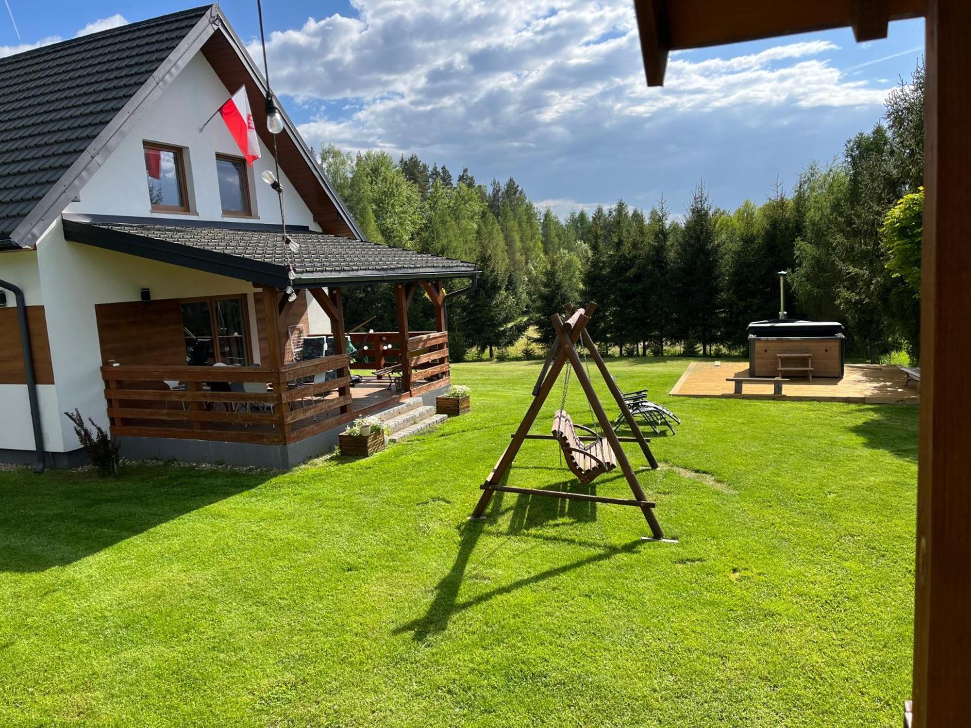 Domek Z Kominkiem Nad Jeziorem Z Jacuzzi Ogrodowym Sumowo (Sejny) Exterior foto