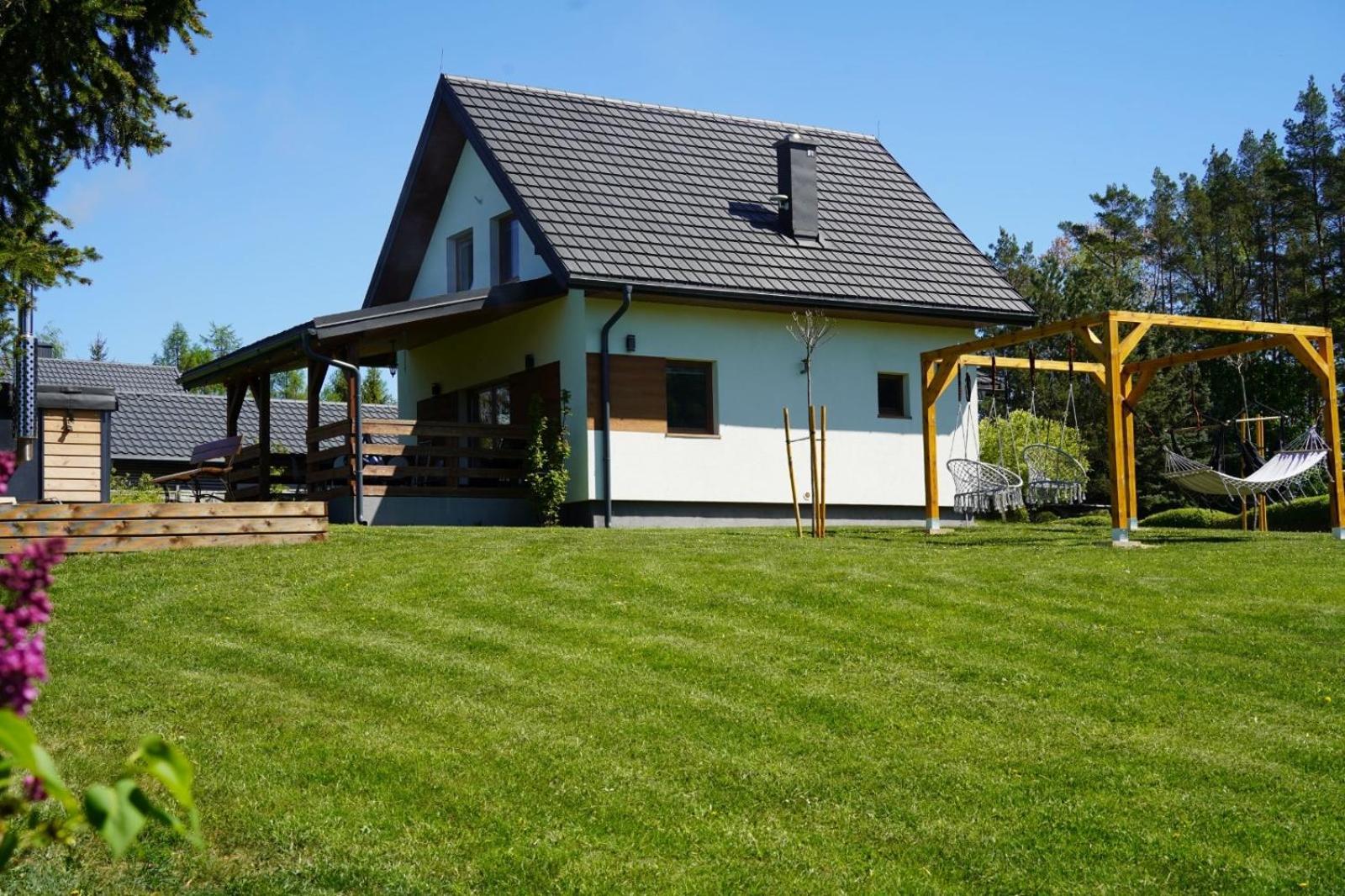 Domek Z Kominkiem Nad Jeziorem Z Jacuzzi Ogrodowym Sumowo (Sejny) Exterior foto